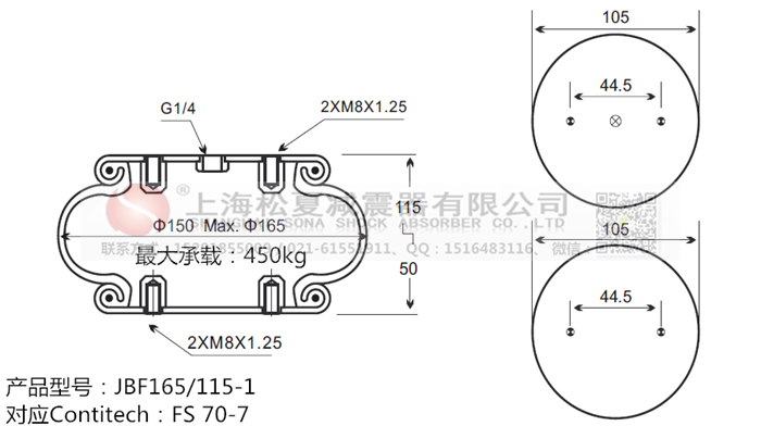 JBF165/115-1橡膠<a href='http://www.fawzimasri.com/' target='_blank'><u>空氣彈簧</u></a>